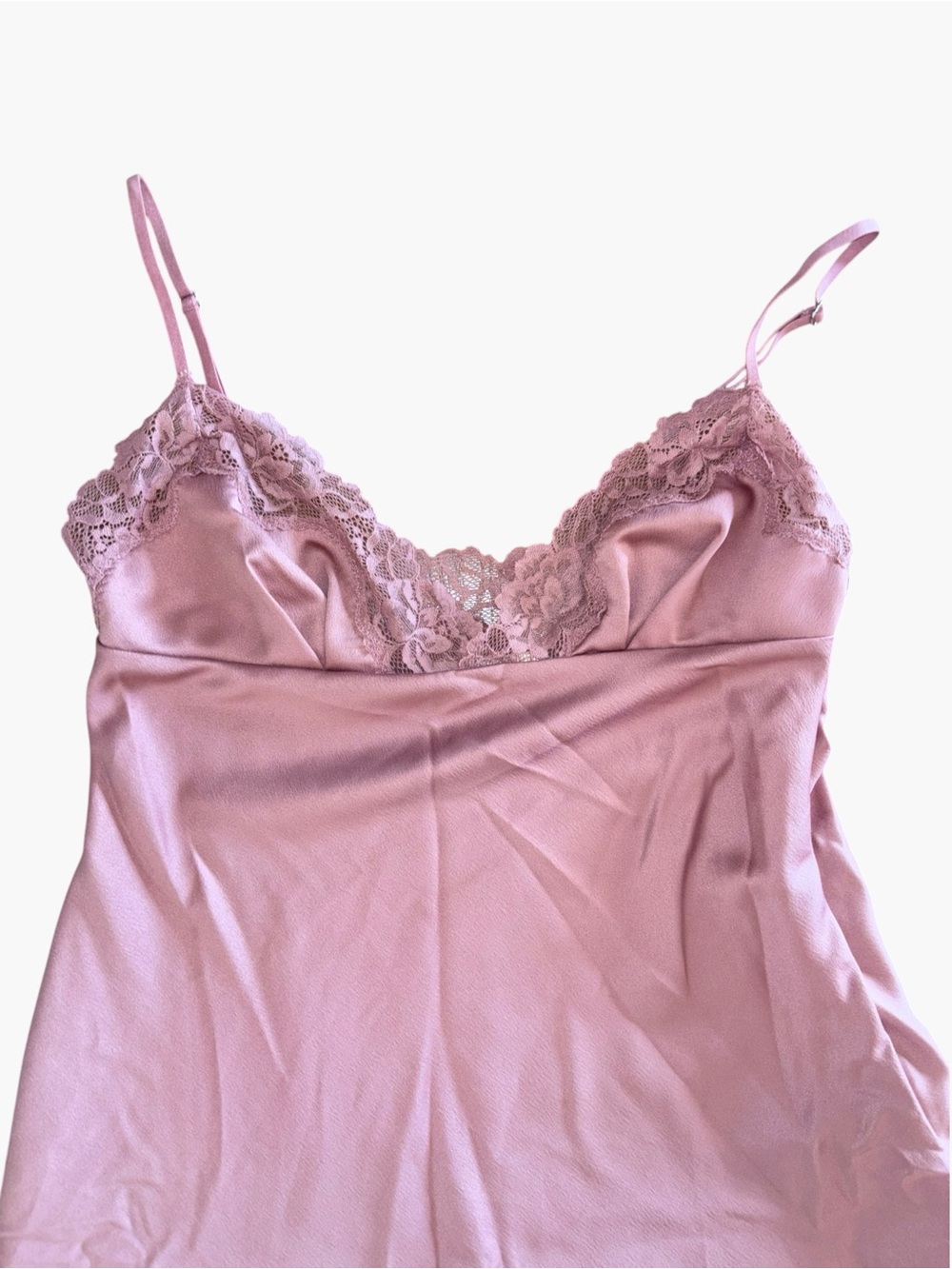 House of CB 'Nia' Rose Pink Satin + Lace Slip Dress NWOT - Picture 9 of 16